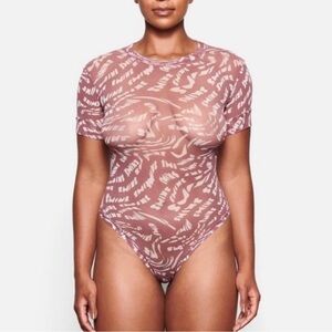 Sheer Pink Patterned Women's Top